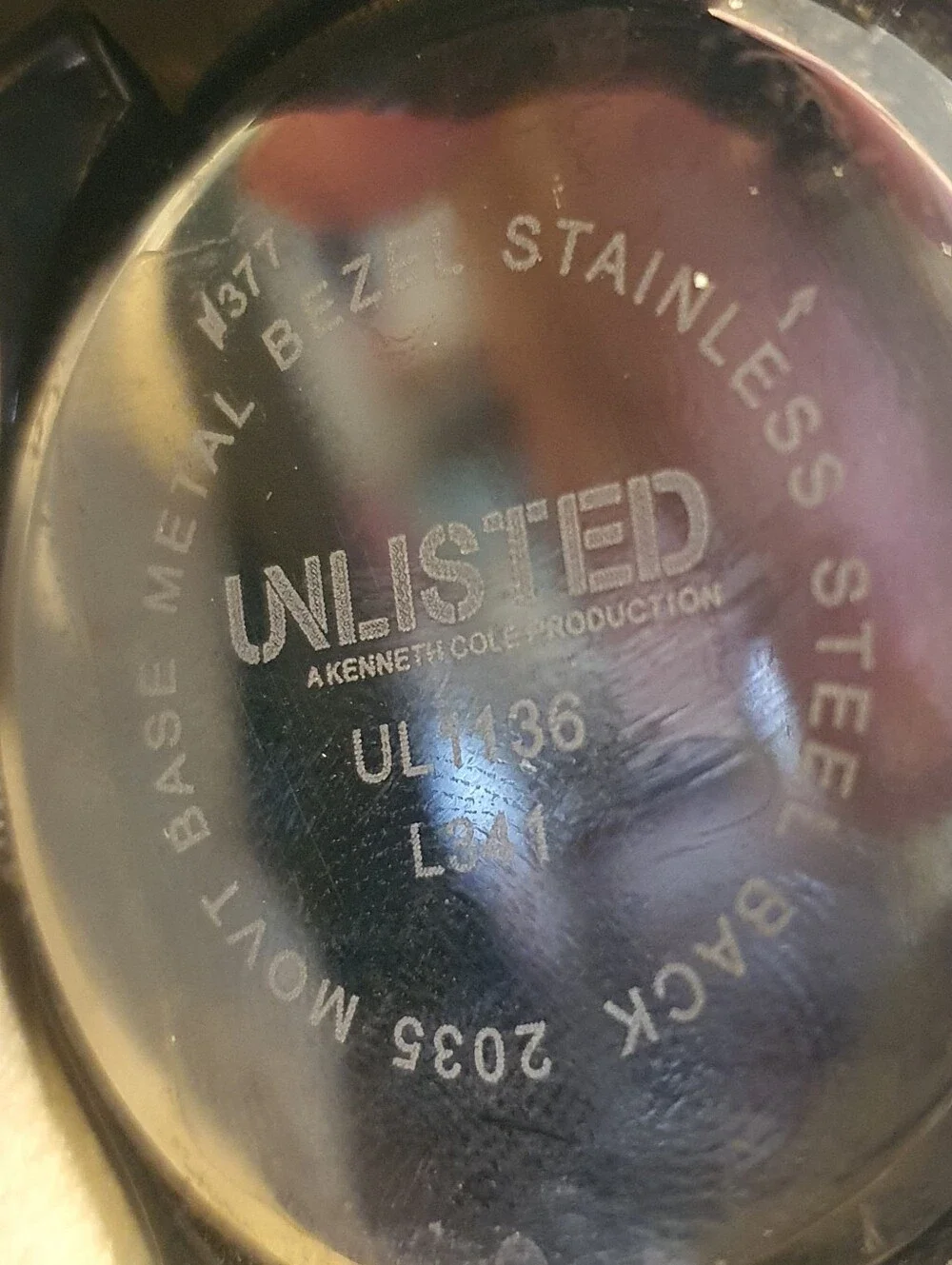 10/$20 Unlisted By Kenneth Cole Black/Gunmetal Men's Watch w/Date